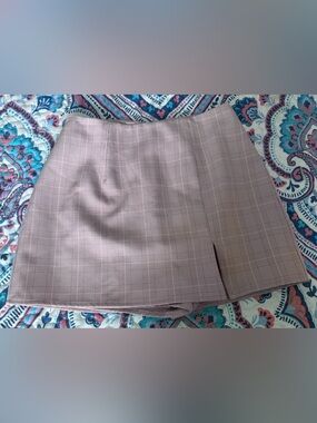 Altar'd State Mauve Plaid Mini Skirt-XS